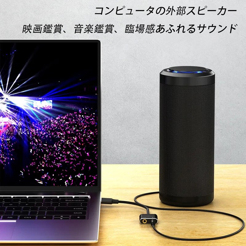 USB Audio Converter Adapter External Sound Card Dual TRS 3