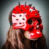 ILOVEMASKS Steampunk Spikes Skull Venetian Masquerade Half Face Mask -