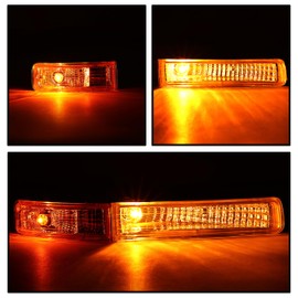 KUAFU Front Bumper Turn Signal Light Compatible with 1995-1997 Lexus LS400 Fog Lamps Bumper Turn Signal Assembly Halogen Clear Lens Left & Right