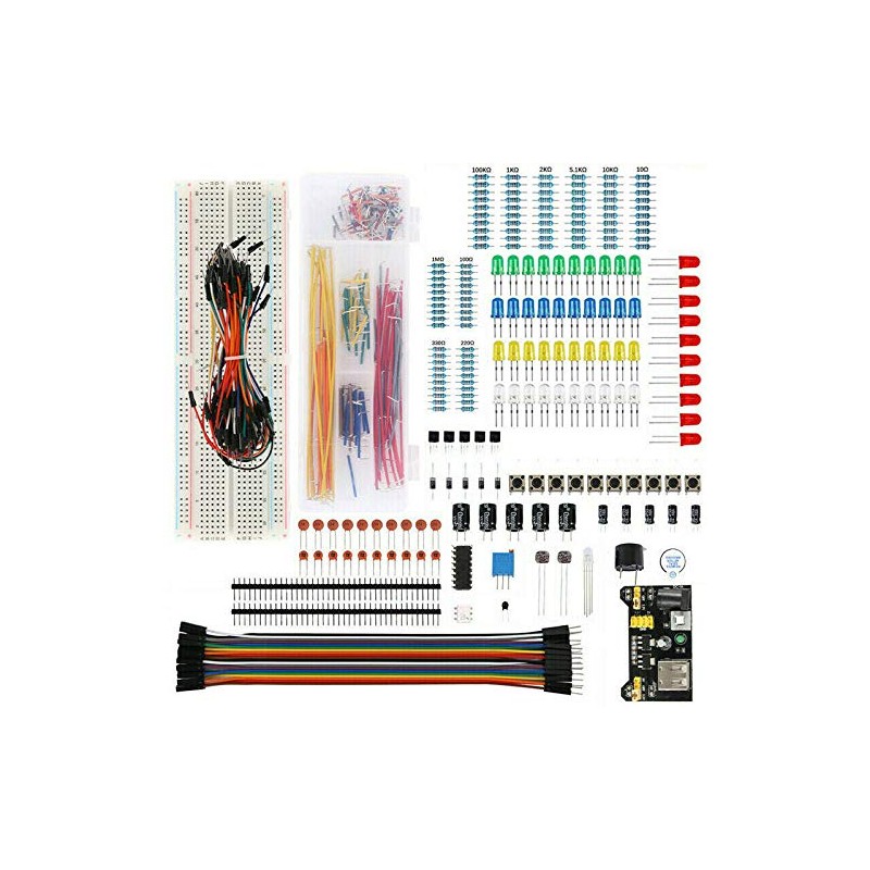 ZHITING Starter Kit for Electronic Components Breadboard LED Summer Resistance