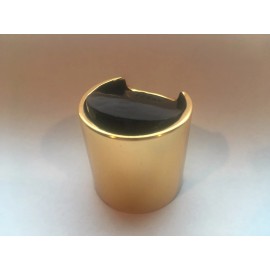 Unbranded 28/410 Dispensing Disc Top Aluminum Cap - Gold Ring & Black Disc -- QTY 25