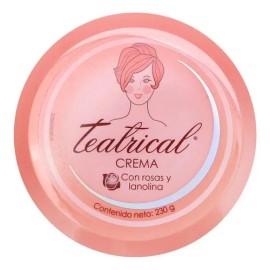 Teatrical crema facial lanolina + rosas 230 g, suaviza e hidrata piel mixta día y noche