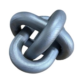 Wood Knot Chain Link Decor - 3 Link Boho Wooden Hand Carved Decorative Wooden Links Knots for Coffee Table Entryway Modern Farmhouse Shelf Decoration (Sliver)
