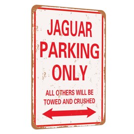 TCHPAX 12X8 - JAGUAR Parking only vintage look funny mental tin sign-inches-Aluminum
