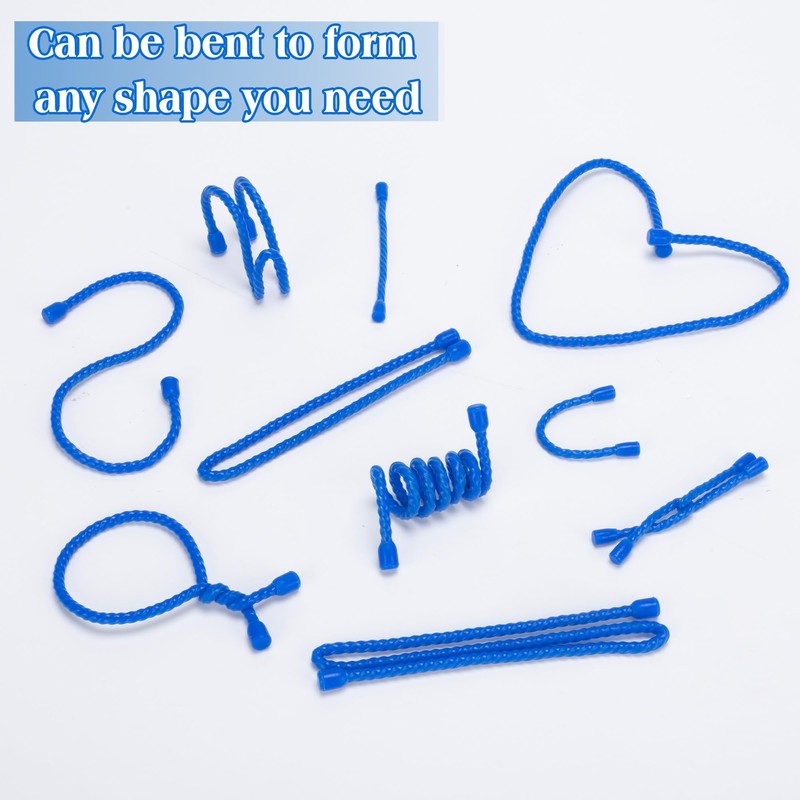 8PCS 12-Inch Silicone Cable Ties, Bendable Rubber Twist Ties, Reusable