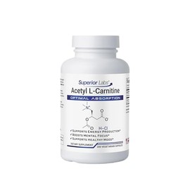 Superior Labs  Acetyl L-Carnitine 1000mg Maximum Absorption  Pure Vegetable Capsules  Zero Synthetic Additives  Superior Absorption                   