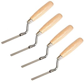 Toolty Tuck Pointer Trowel, Stainless Steel Finger Pointing Trowel, Hand Tool - with Wooden Handle - Set 4 PCS 8, 10, 12, 14mm - Bricklayer, DIY - TLTY-S001