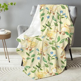 dhakalrlde Lovely Duck Throw Blanket - Plush, Soft, Comfy, Lightweight, Warm, Fuzzy, Anti-Pilling Flannel Blanket for Couch, Travel, Bed, Office, Outdoor - Ideal Gift for All 50''×60''