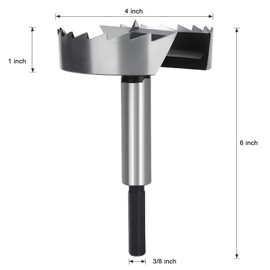NIBBLAX 4" Forstner Bit for Wood, 4 Inch (Dia.) Wood Drill Bit Forstner Bits for Woodworking, Hex Shank