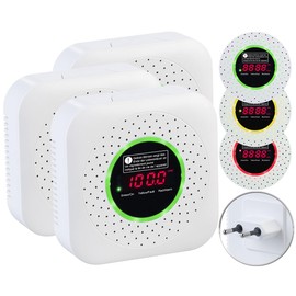 VisorTech Gas Meter: Set of 3 Design Socket Multi Gas Detectors for Natural Gas and Car Gas (Gas Detector System, Gas Detector)