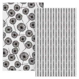 Artoid Mode Linen Breeze Full Bloomed Kitchen Towels Tea Towels, 18x30 Inch Oversize Quick Dry Microfiber Cloth Dish Towels for Kitchen Drying Set of 2