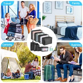 Packing Cubes for Suitcase,Geediar 9 PCS Travel Luggage Packing Organizers Waterproof Travel Essentials Bag Clothes Shoes Cosmetics Toiletries Storage Bags(e-Black)
