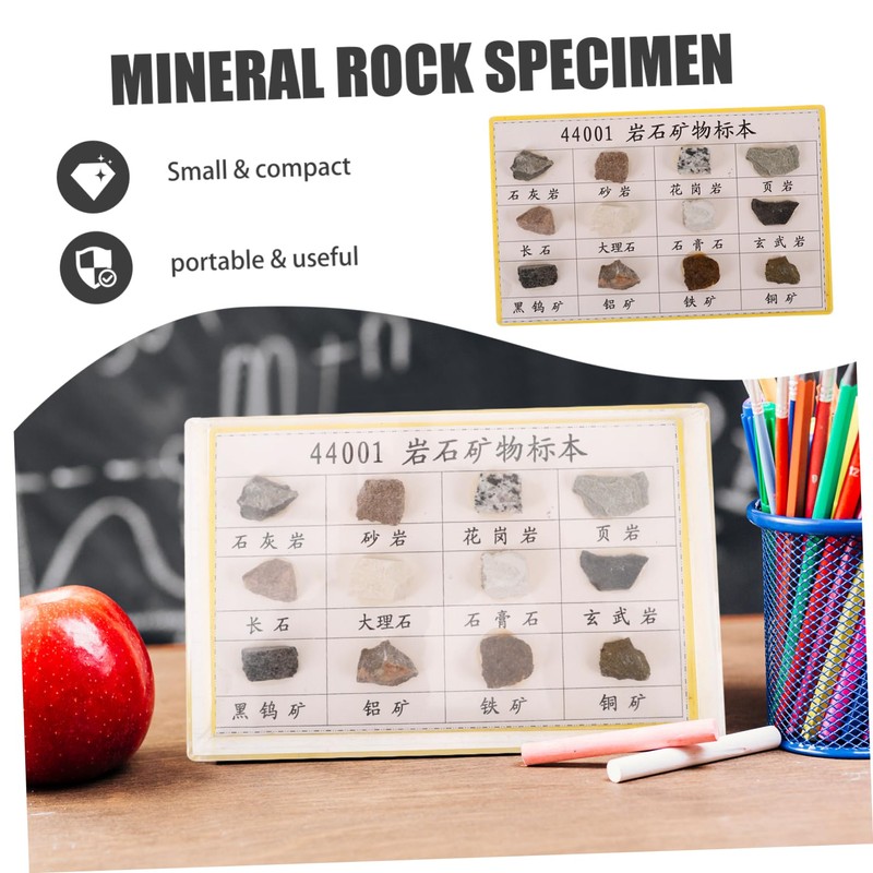 CIYODO 12pcs Educational Rock Collection Kit Mineral Rock Specimens for