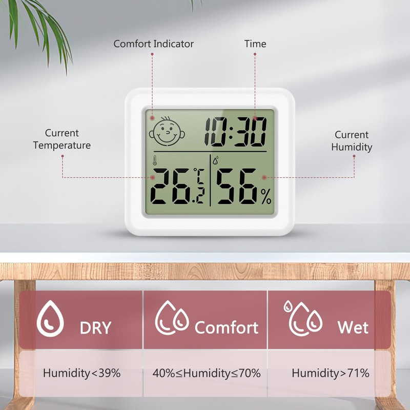 LOFICOPER Digital Thermometer Hygrometer, Mini Temperature and Humidity Meter with