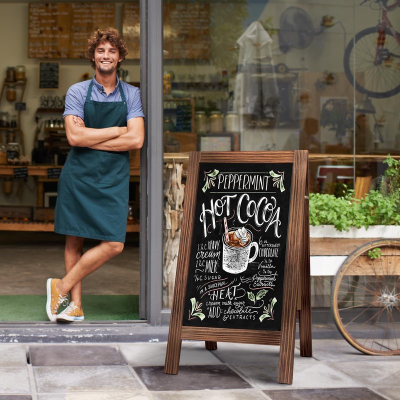 TEAKMAMA Chalkboard Signs 40x20 Standing A Frame Chalk Board Easel