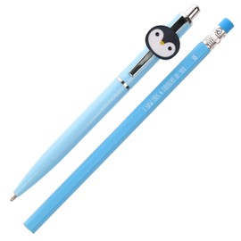 Stands Out, Supplying Outstanding Gifts Penguin Animal Pen and Pencil Set Kids Charm Topper School Stationary Kits Gift