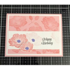 Stampin' Up! Card Set Of 4 Stampin Up Floral Essence Flirty Flamingo “Happy Birthday”