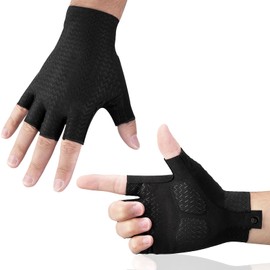 ROCKBROS Cycling Gloves, Spring and Summer, Bicycle Gloves, Road Bike, Men's, Cut Your Fingers, Cool, UV Protection, Sweat Absorbent, Quick Drying, Thin, Anti-Slip, Breathable, Running, Fishing,