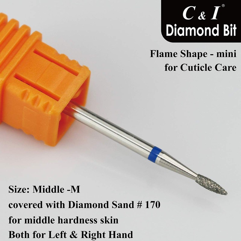C & I Diamond Nail Drill Bit Flame Shape E-File