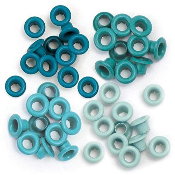 We R Memory Keepers 0633356415770 Eyelets & Washers Crop-A-Dile-Standard-Aqua (60 Piece)