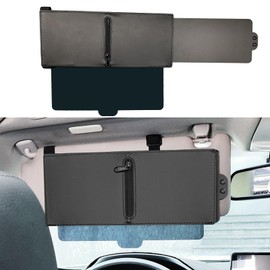 YYTQP Car Sun Visor Extender Anti-Glare Vehicle Protection, Polarized Sun Visor for Car with Zipper Slider, Extension with PC Lens and Side Shade for Safe Driving (Left Drive Side)