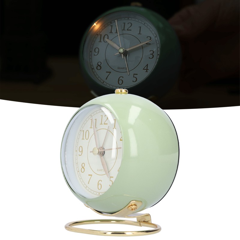 Alarm Clock Silent Non Ticking Metal Paint Power Saving Eye