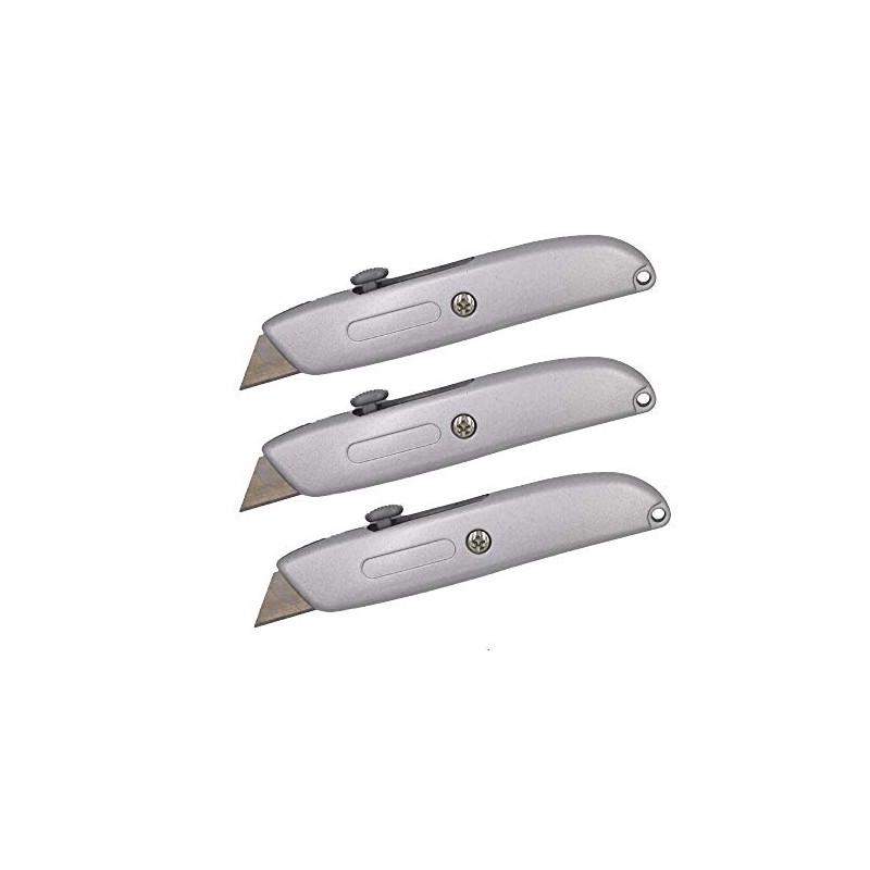 Wideskall® Heavy Duty Box Cutter Retractable Blade Metal Utility Knife