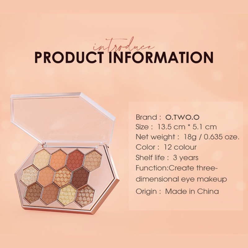 12colors Hexagonal Star Eyeshadow Palette Long Lasting and Portable Eye