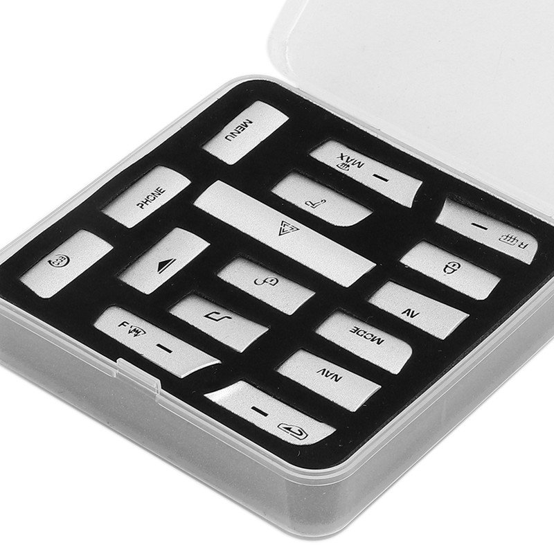 16pcs/Set Air Conditioner Button Switch Cover Silver Replacement for Jaguar