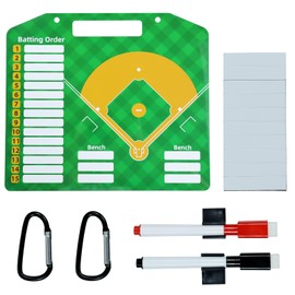Auch Magnetic Dugout Coaching Board Baseball Include Lineup Cards Magnetic Baseball Lineup Board Softball Lineup Board for Dugout, 2 Snap Hooks and Pens for Dugout Display Baseball (Magnetic Board)
