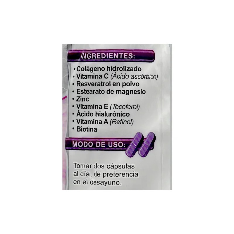 Colágeno Hidrolizado Biotina Collagen Skn 72 Caps 500 Mg Sup
