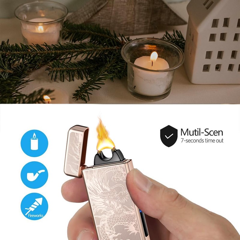 SKRFIRE Electric Rechargeable USB Plasma Arc Lighters High Power Flame
