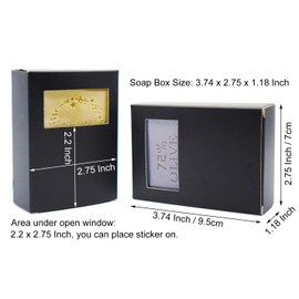 Rectangle Soap Packaging Boxes with Open Window for Homemade Soap, Black, 50pcs