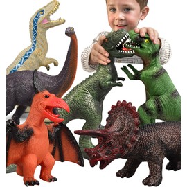 Gzsbaby 6 Piece Jumbo Dinosaur Toys for Kids 3-5 and Toddlers, Large Soft Dinosaur Toys for Lovers - Perfect Party Favors, Birthday Gifts