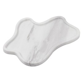 Adolif Marble Tray, Marble Vanity Tray for Bathroom Storage Home Decor, 11 x 8 Inch, Cloud Shape