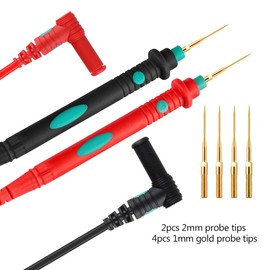 Micsoa Multimeter Test Leads Kit, Digital Multimeter Leads with Alligator Clips Replaceable Multimeter Probes Tips Set of 16