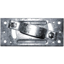 Wood to Round Steel Fence Post Adapter - Galvanized Steel Clamp, Adjustable, Rust Resistant