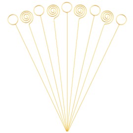 40 piezas de soporte para tarjetas con diseño floral de alambre de metal, soporte redondo para tarjetas de 13 pulgadas, nombre de mesa, número de mesa, clips para bodas, fiestas, cumpleaños, oficina,