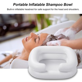 Portable Inflatable Shampoo Bowl Foldable In Bed Hair Washing Hair Cuts Hair Coloring for the Elderly Disabled Pregnancy Hair Washing Basin With Drain Tube