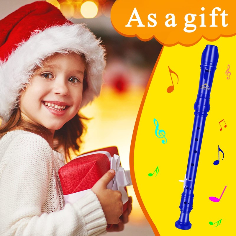 Eastrock Recorder German Soprano Instrument Recorder 3-Piece Beginner with Cleaning