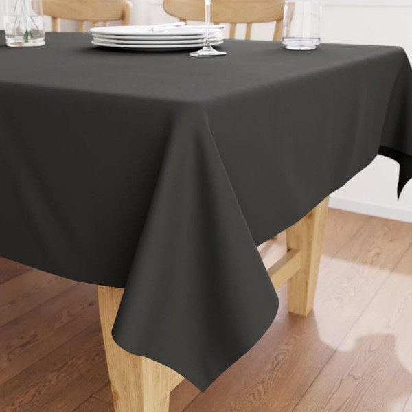 Encasa Homes plain colour Oxford cotton tablecloth for 6 to