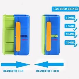 LIUHUIZEYU Children's No Squeeze Juice Cup Holder, Juice Box Holder for Toddlers Adjustable Folding Food Pouch and Milk Box Holder for Kids No Spill, Telescopic Cup Holder (Blue)