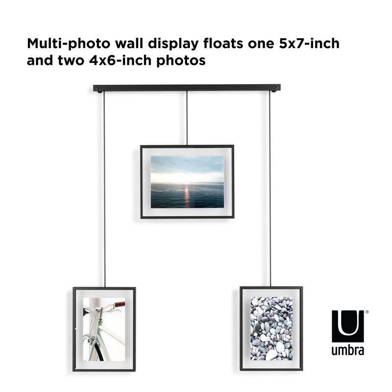 Umbra Exhibit Picture Frame Gallery Set, Adjustable Wall Collage Displays