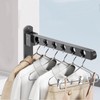 Pack of 2 Foldable Clothes Hooks, Aluminium Clothes Rail, Wall