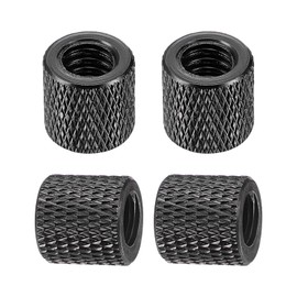 DTGN 1/4"-20x0.39(DxH) Tripod Nuts - 4Pack - Good for Camera Tripod Electronic Equipment - Hand Screw Knurled Barrel Nut Connection Fasteners - Black