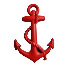 New Red Anchor Emblem Anchor Badge Thick Decal Universal for All Vechile and All Flat Place Made of Metal