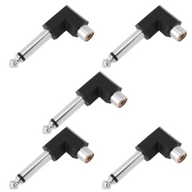 SING F LTD 5X 6.3mm Mono Jack Plug to RCA Socket Adapter for Audio Equipment Amplifiers Applications