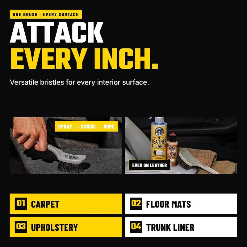 Chemical Guys "The Nifty Brush Cepillo para Detalles Interiores, Lote