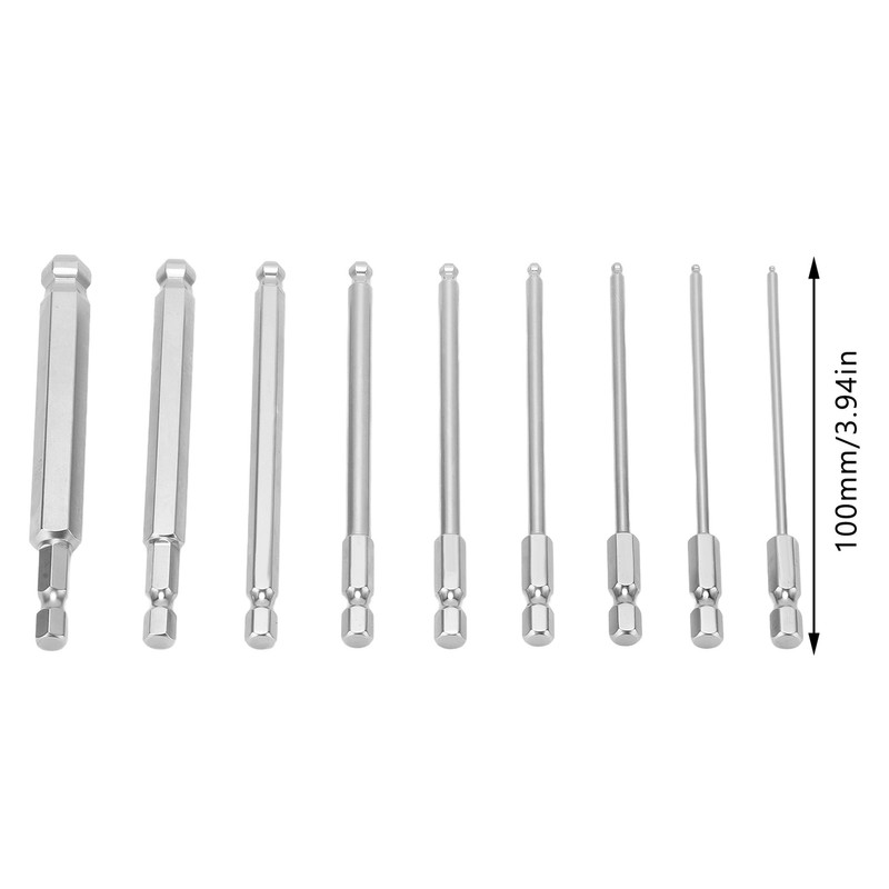 9pcs Hex Screwdriver Bit Set Rustproof S2 Steel Magnetic Ball