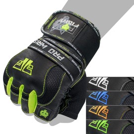 FOX-FIGHT Fitness Gloves Training Gloves Strength Sports Women Men Leather Gloves Bodybuilding Sports Gloves with Wrist Bandage for Strength Training Weight Lifting L Pro Wrist Yellow